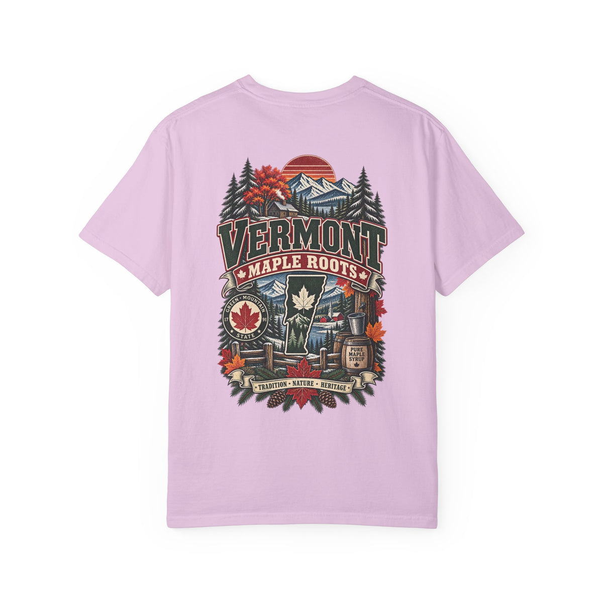 Vermont Maple Roots Unisex Comfort Color 1717 Streetwear Graphic Tee