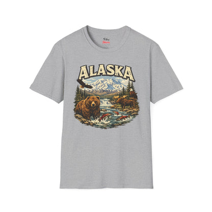 Alaska Wildlife Softstyle T Shirt State Pride Graphic Tee Collections FS03
