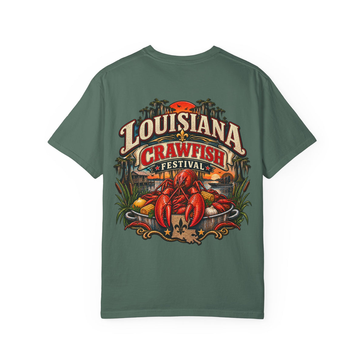 Louisiana Crawfish Festival Unisex Comfort Color 1717 Streetwear Graphic Tee
