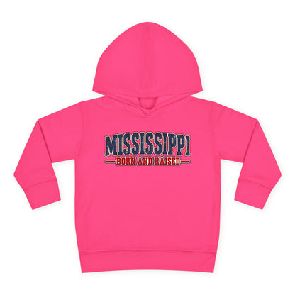 Mississippi Born and Raised Old-School Sign Unisex Toddler Pullover Fleece Hoodie