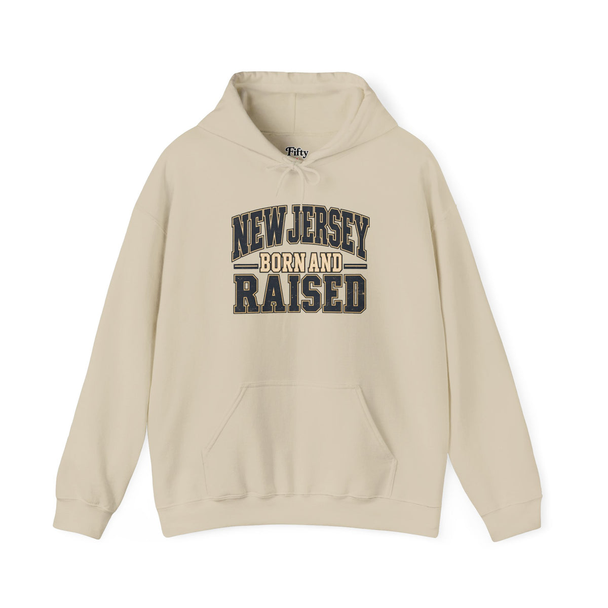 New Jersey Born and Raised Unisex Hoodie State Name Graphic