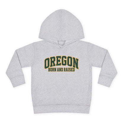 Oregon Born and Raised Old-School Athletic Unisex Toddler Pullover Fleece Hoodie