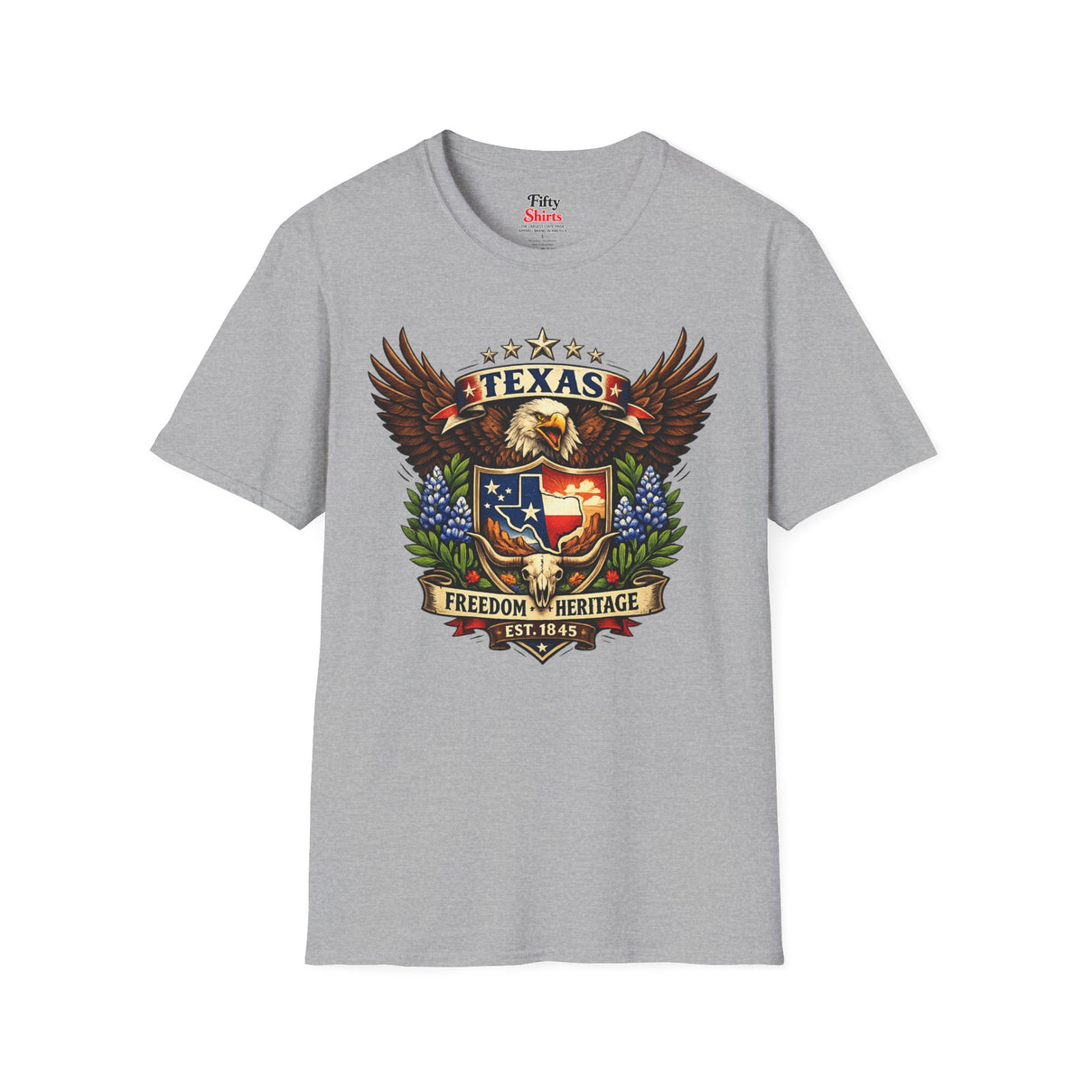 Texas American Eagle Design Unisex Softstyle T Shirt State Pride Graphic Tee Collections FS03