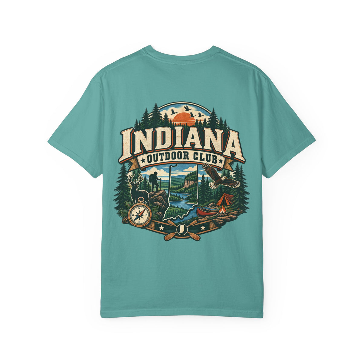 Indiana Outdoor Club Unisex Comfort Color 1717 Streetwear Graphic Tee