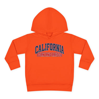 California Born and Raised Vintage Collegiate Unisex Toddler Pullover Fleece Hoodie
