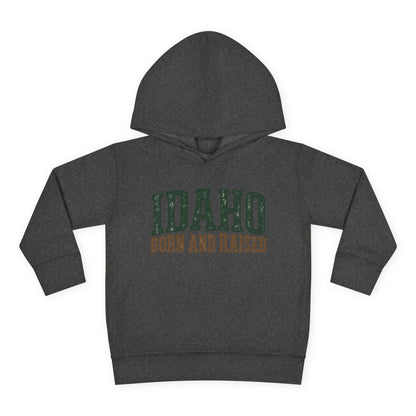 Idaho Born and Raised Pacific Northwest Heritage Unisex Toddler Pullover Fleece Hoodie