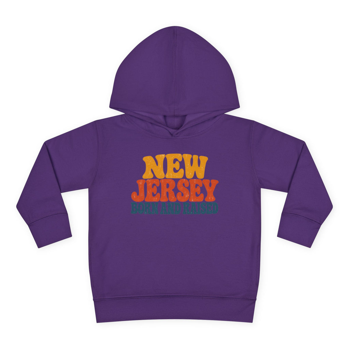 New Jersey Born and Raised Retro 1970s Unisex Toddler Pullover Fleece Hoodie