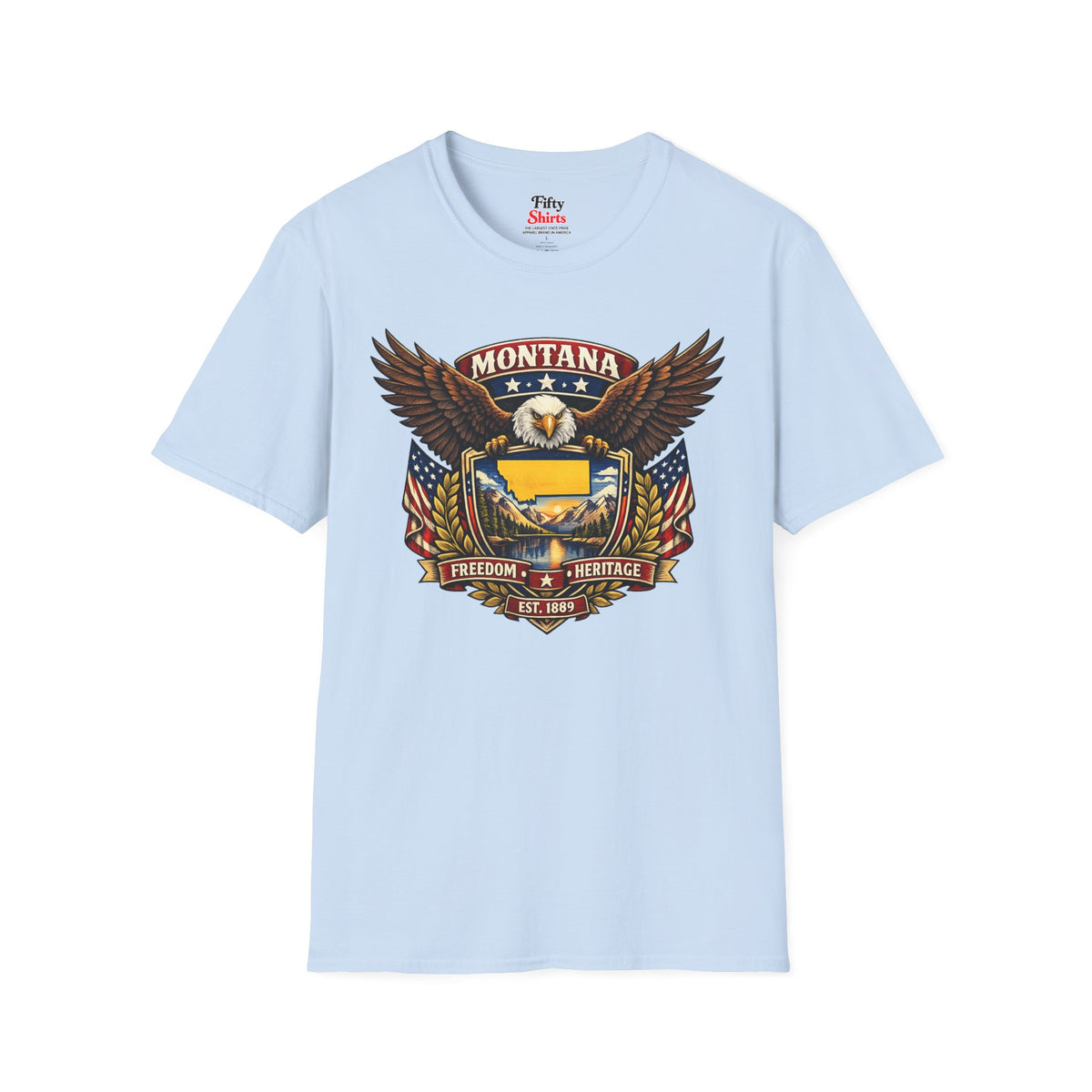 Montana Americana Eagle Unisex Softstyle T Shirt State Pride Graphic Tee Collections FS03
