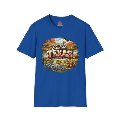 Explore Texas Unisex Softstyle T Shirt State Pride Graphic Tee Collections FS03