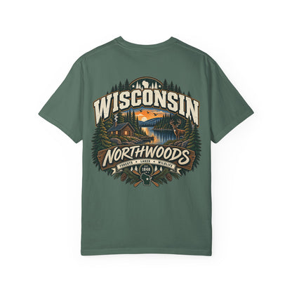 Wisconsin Northwoods Unisex Comfort Color 1717 Streetwear Graphic Tee
