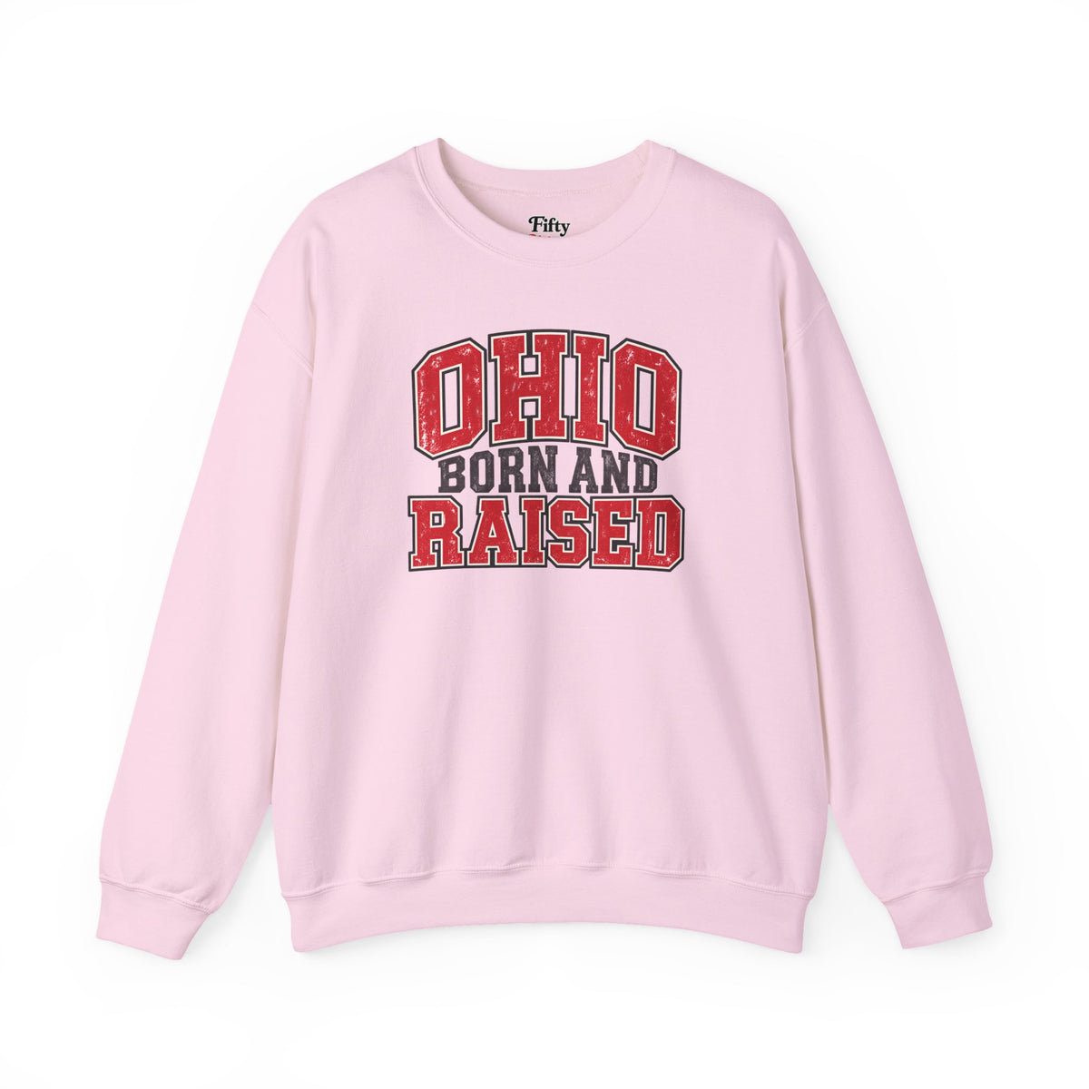 Ohio Born and Raised Vintage Collegiate Unisex Sweatshirt Graphic