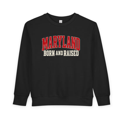 Maryland Born and Raised Bold Athletic Unisex Toddler Sweatshirt