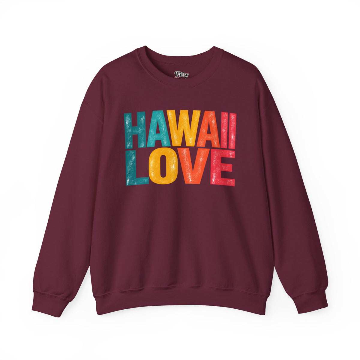 Hawaii Love Unisex Crewneck Sweatshirt State Name Graphic