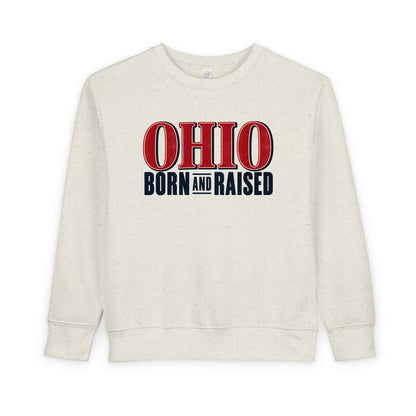 Ohio Born and Raised Premium Heritage Unisex Toddler Sweatshirt