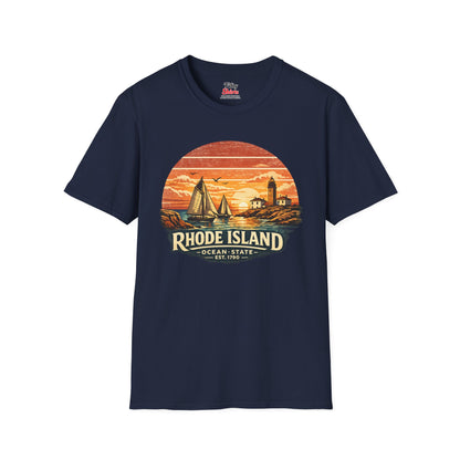 Rhode Island Coastal Sunset Unisex Softstyle T Shirt State Pride Graphic Tee Collections FS03