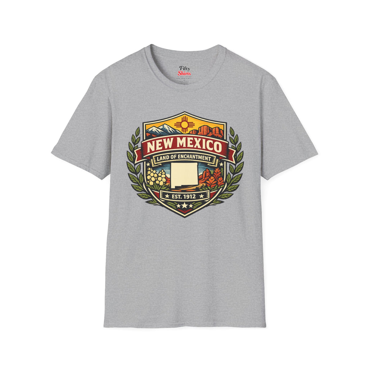 New Mexico Heritage Badge Unisex Softstyle T Shirt State Pride Graphic Tee Collections FS03