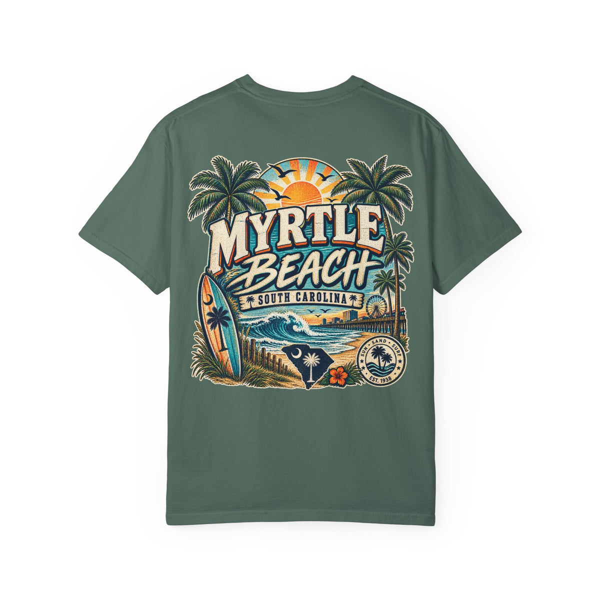 Myrtle Beach South Carolina Unisex Comfort Color 1717 Streetwear Graphic Tee