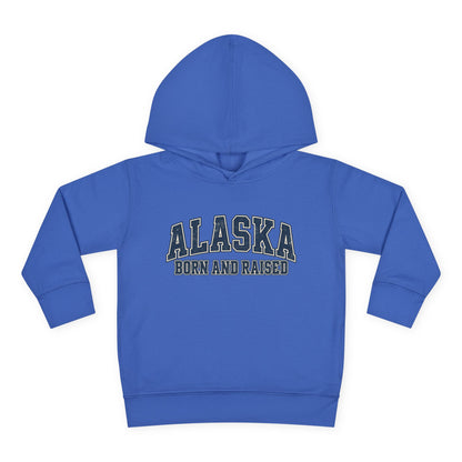 Alaska Born and Raised Classic Collegiate Unisex Toddler Pullover Fleece Hoodie
