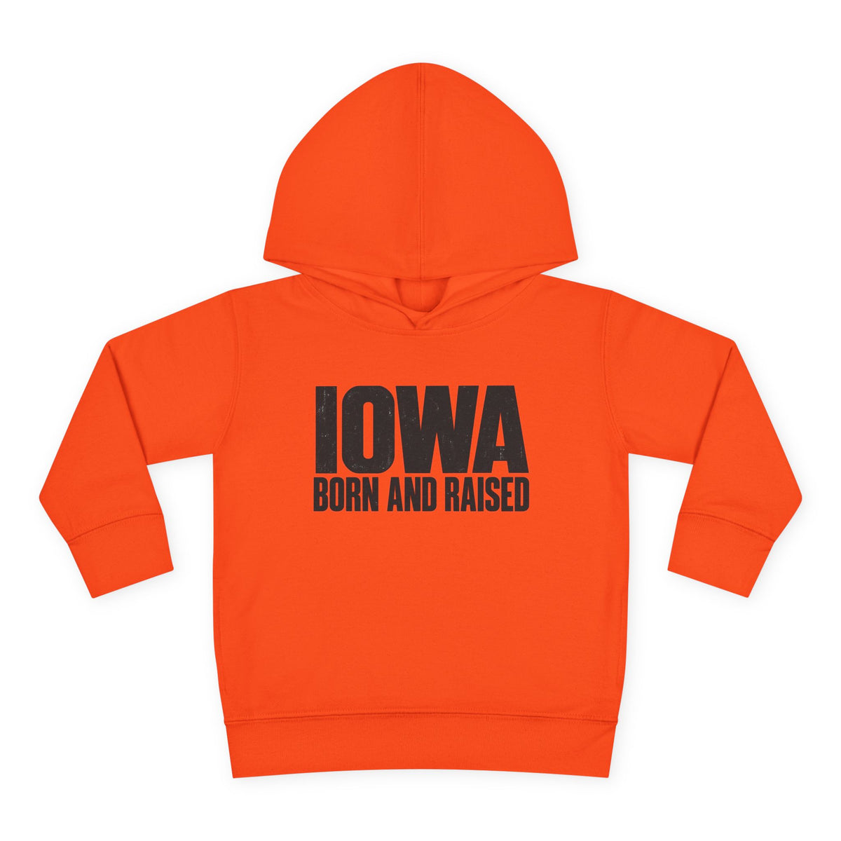 Iowa Born and Raised Modern Midwest Streetwear Unisex Toddler Pullover Fleece Hoodie