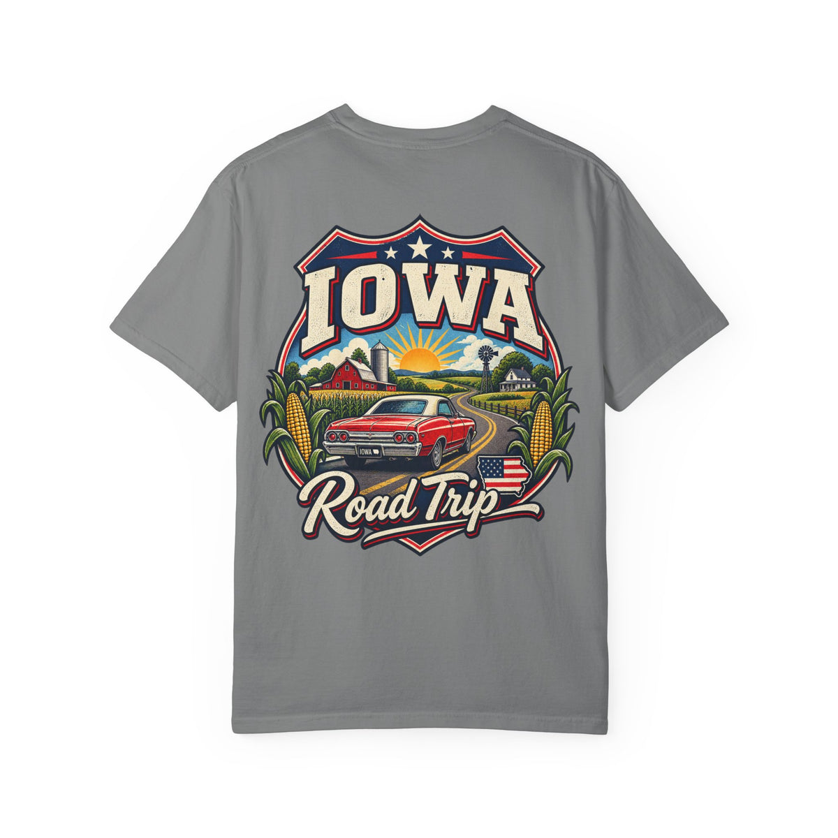 Iowa Road Trip Unisex Comfort Color 1717 Streetwear Graphic Tee