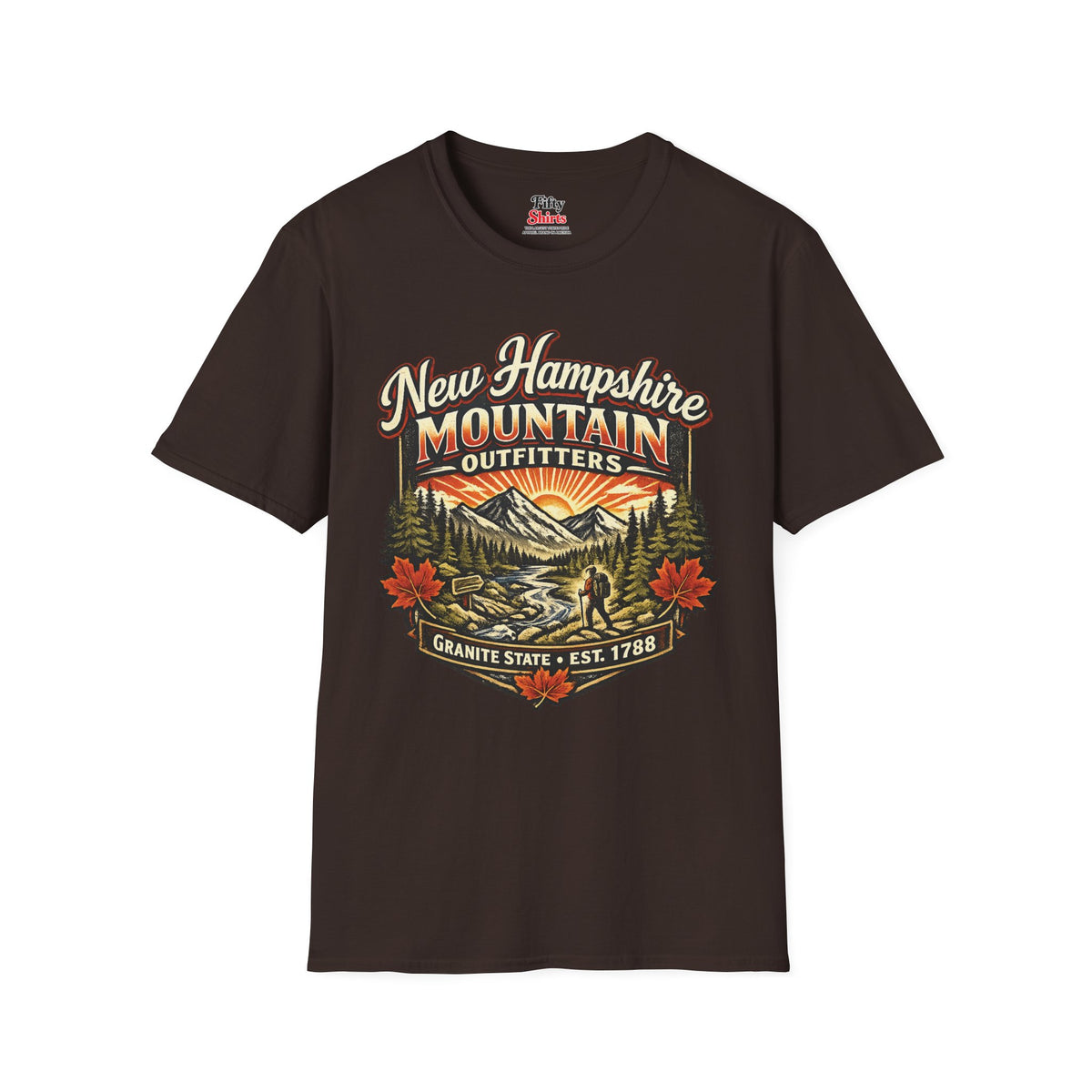 New Hampshire Mountain Outfitters Unisex Softstyle T Shirt State Pride Graphic Tee Collections FS03