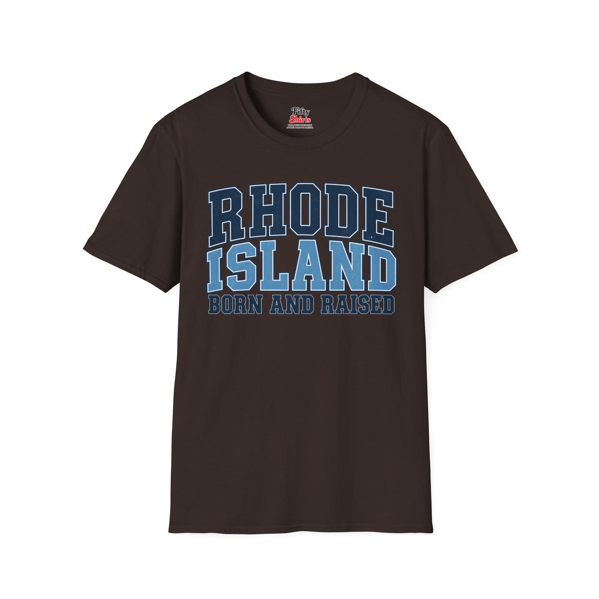 Rhode Island Born and Raised Unisex Softstyle T Shirt State Name Graphic Tee