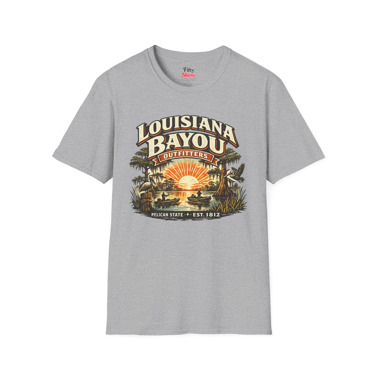 Louisiana Bayou Outfitters Unisex Softstyle T Shirt State Pride Graphic Tee Collections FS03