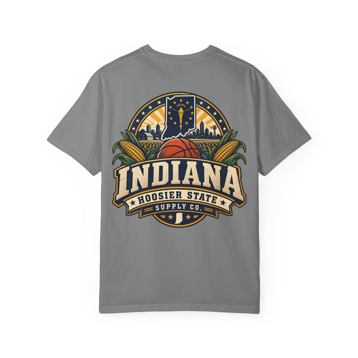 Indiana Hoosier State Supply Co. Unisex Comfort Color 1717 Streetwear Graphic Tee