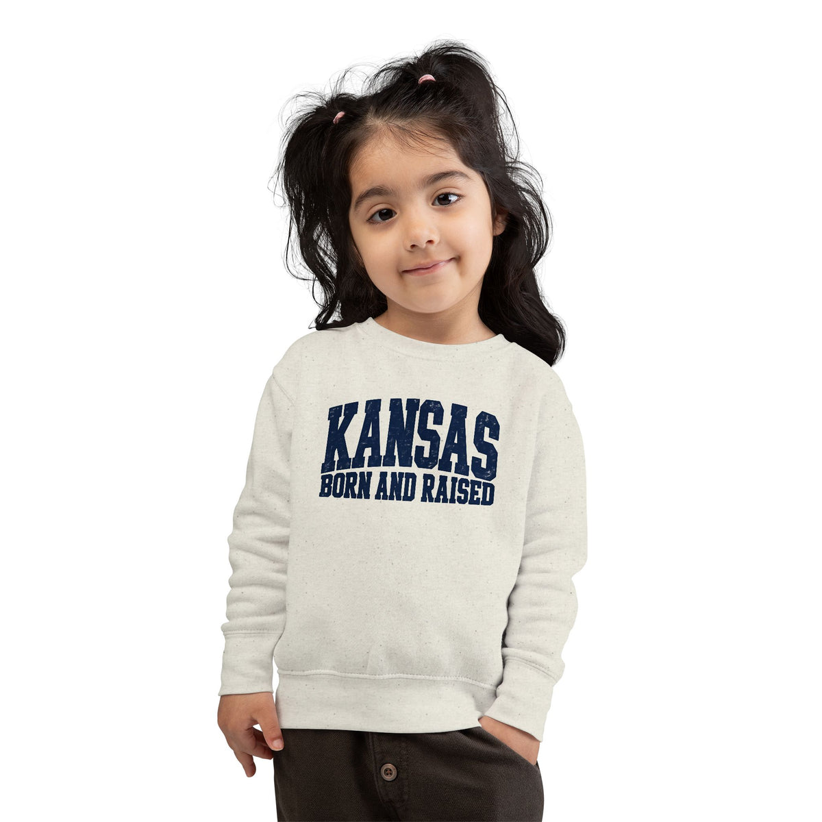 Kansas Born and Raised Bold Athletic Unisex Toddler Sweatshirt
