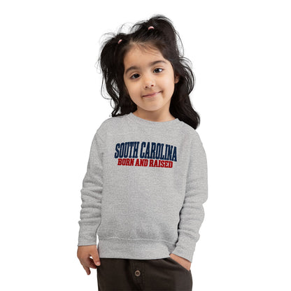 South Carolina Born and Raised Minimal Heritage Unisex Toddler Sweatshirt