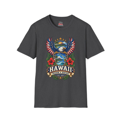 Hawaii Americana Eagle Unisex Softstyle T Shirt State Pride Graphic Tee Collections FS03