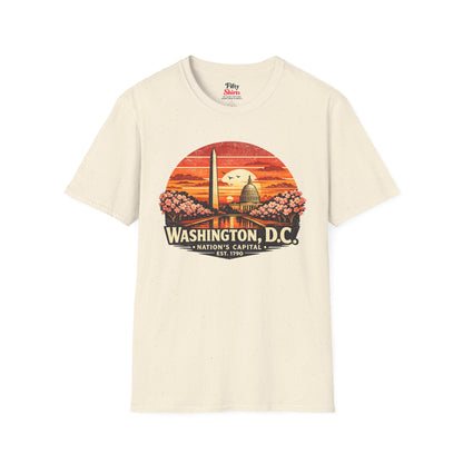 Washington D.C. Monument Sunset Unisex Softstyle T Shirt State Pride Graphic Tee Collections FS03
