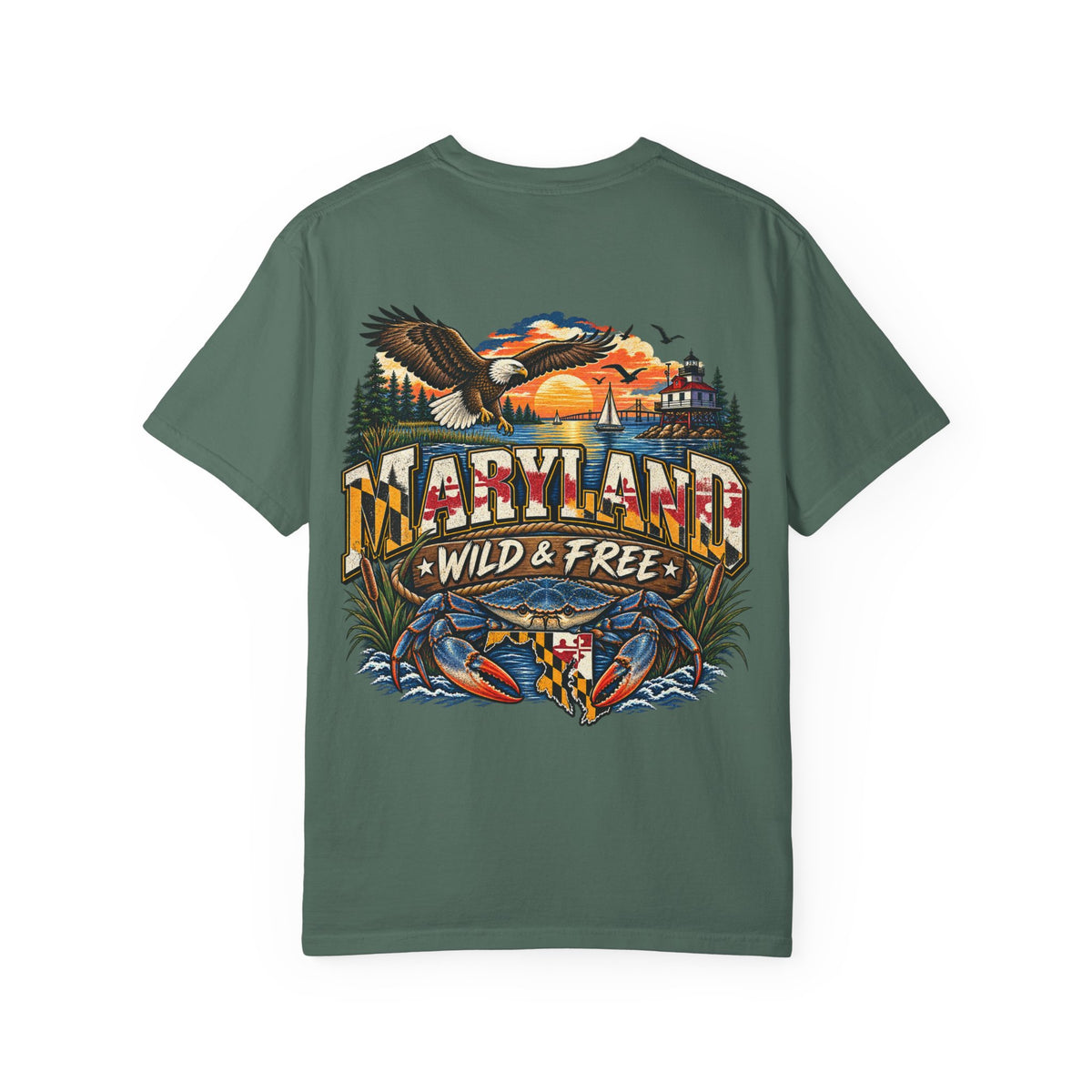 Maryland Wild & Free Unisex Comfort Color 1717 Streetwear Graphic Tee