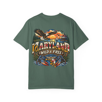 Maryland Wild & Free Unisex Comfort Color 1717 Streetwear Graphic Tee