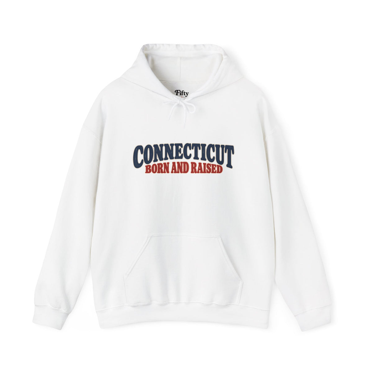 Connecticut Born and Raised 1970s Americana Unisex Hoodie Graphic