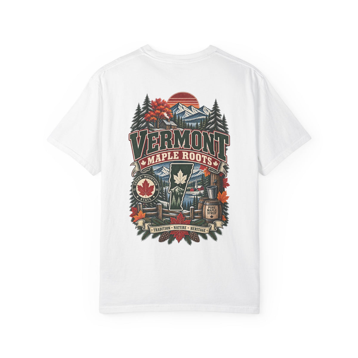 Vermont Maple Roots Unisex Comfort Color 1717 Streetwear Graphic Tee