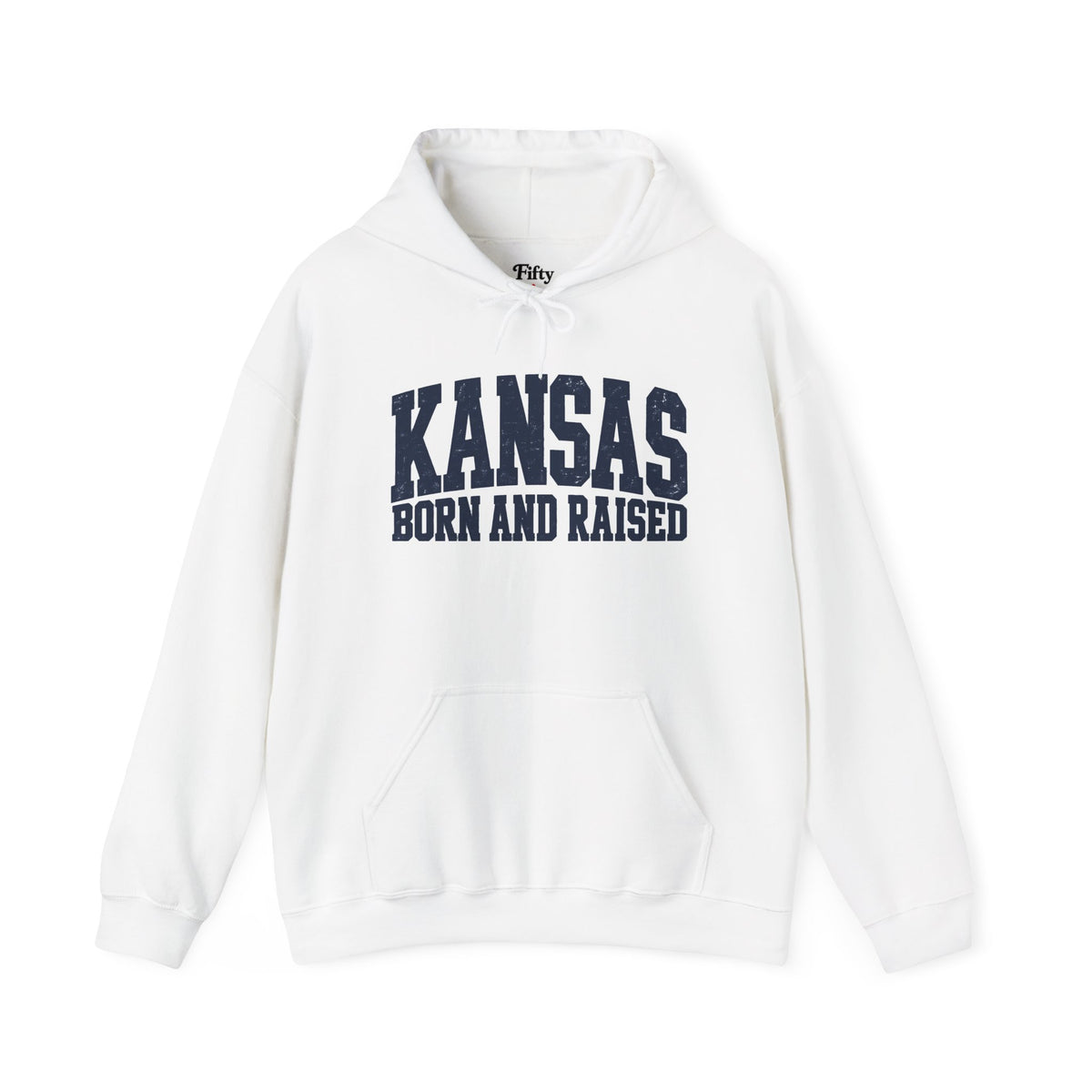 Kansas Born and Raised Bold Athletic Unisex Hoodie Graphic