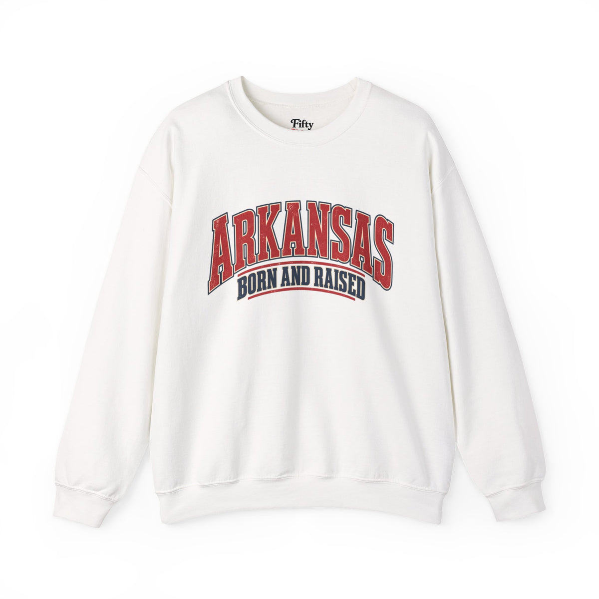 Arkansas Born and Raised Old-School Roadside Americana Unisex Sweatshirt Graphic