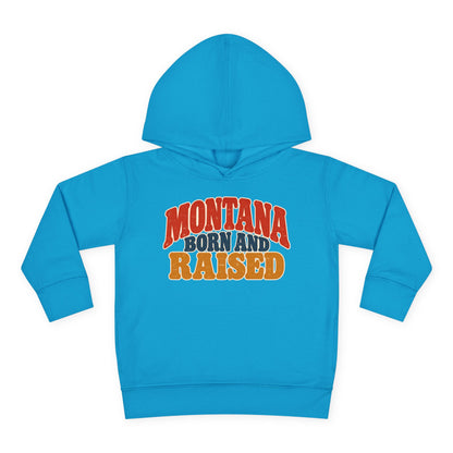 Montana Born and Raised Retro 1970s Unisex Toddler Pullover Fleece Hoodie