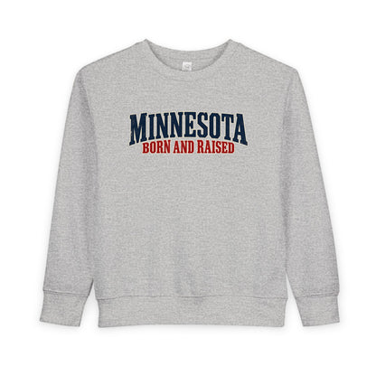 Minnesota Born and Raised Premium Northwoods Unisex Toddler Sweatshirt