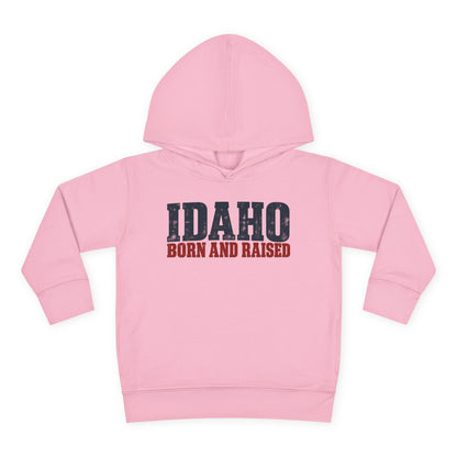 Idaho Born and Raised Rustic Americana Unisex Toddler Pullover Fleece Hoodie