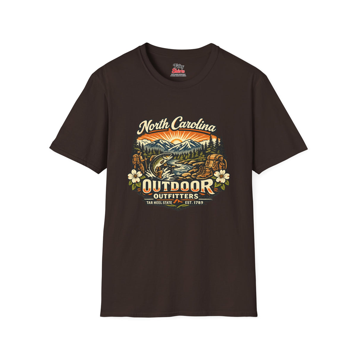 North Carolina Outdoor Outfitters Unisex Softstyle T Shirt State Pride Graphic Tee Collections FS03