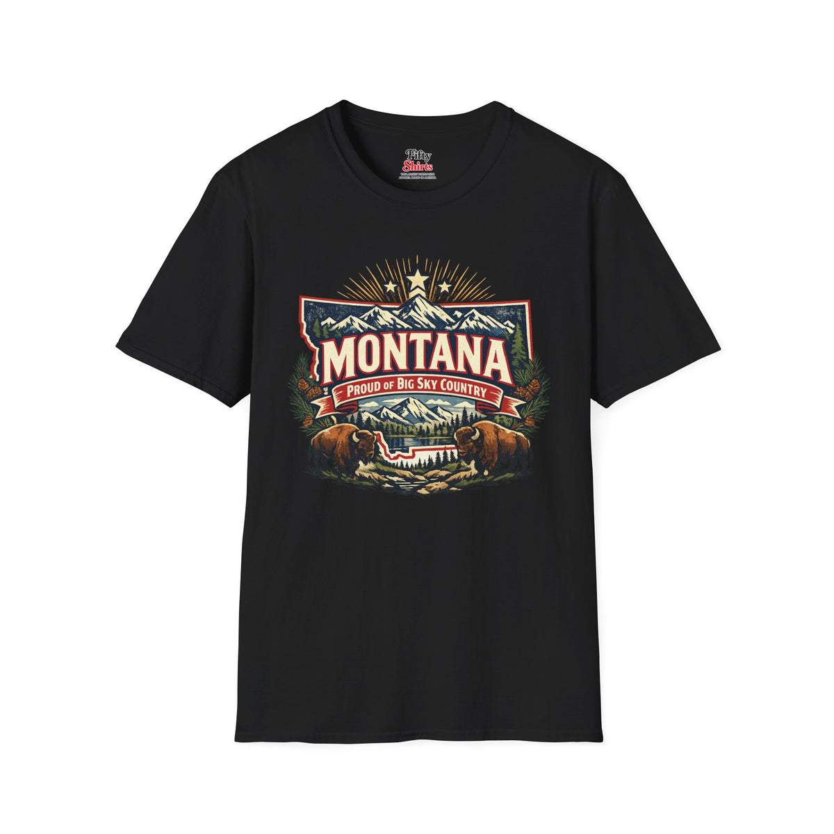 Montana State Pride Unisex Softstyle T Shirt State Pride Graphic Tee Collections FS03