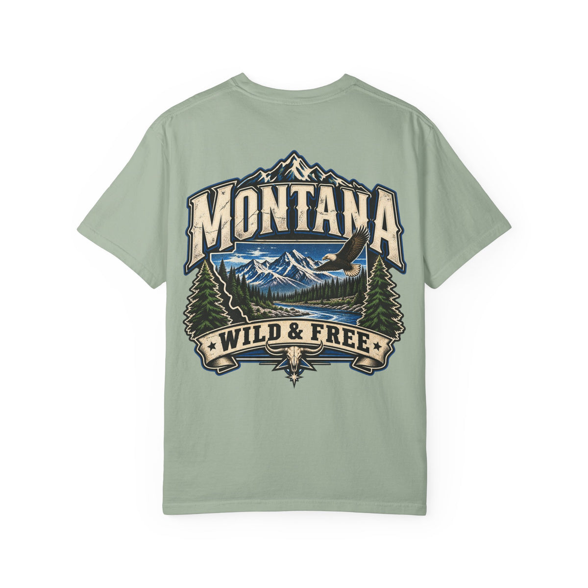 Montana Wild & Free Unisex Comfort Color 1717 Streetwear Graphic Tee