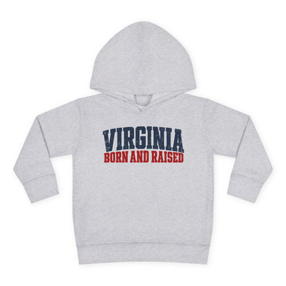 Virginia Born and Raised Bold Southern Streetwear Unisex Toddler Pullover Fleece Hoodie