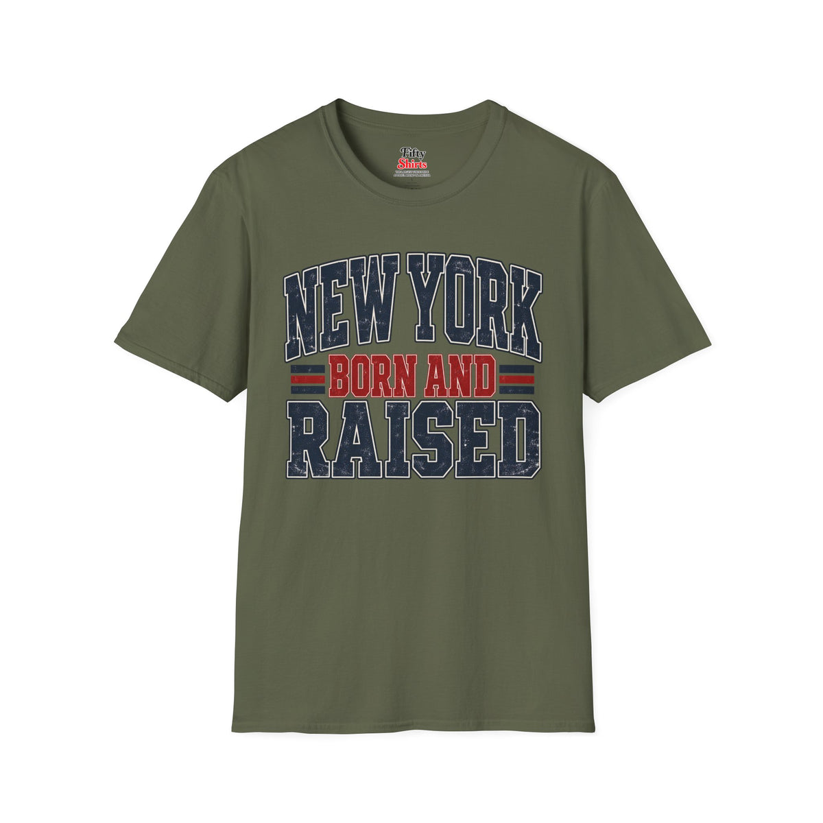 New York Born And Raised Unisex Softstyle T Shirt State Name Graphic Tee