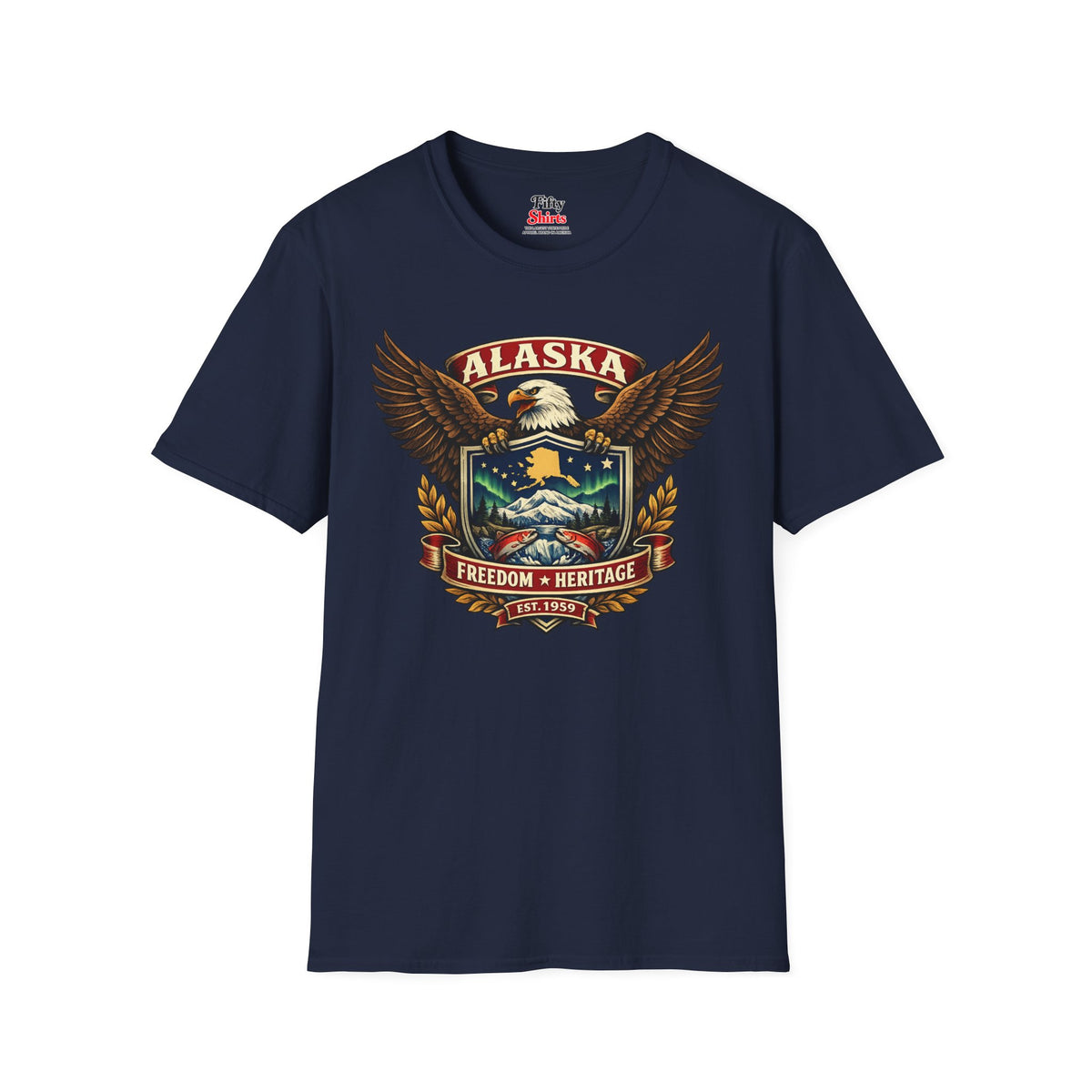 Alaska Americana Eagle Unisex Softstyle T Shirt State Pride Graphic Tee Collections FS03