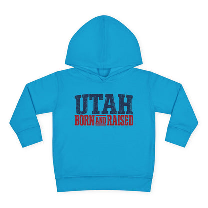 Utah Born and Raised Mountain West Style Unisex Toddler Pullover Fleece Hoodie