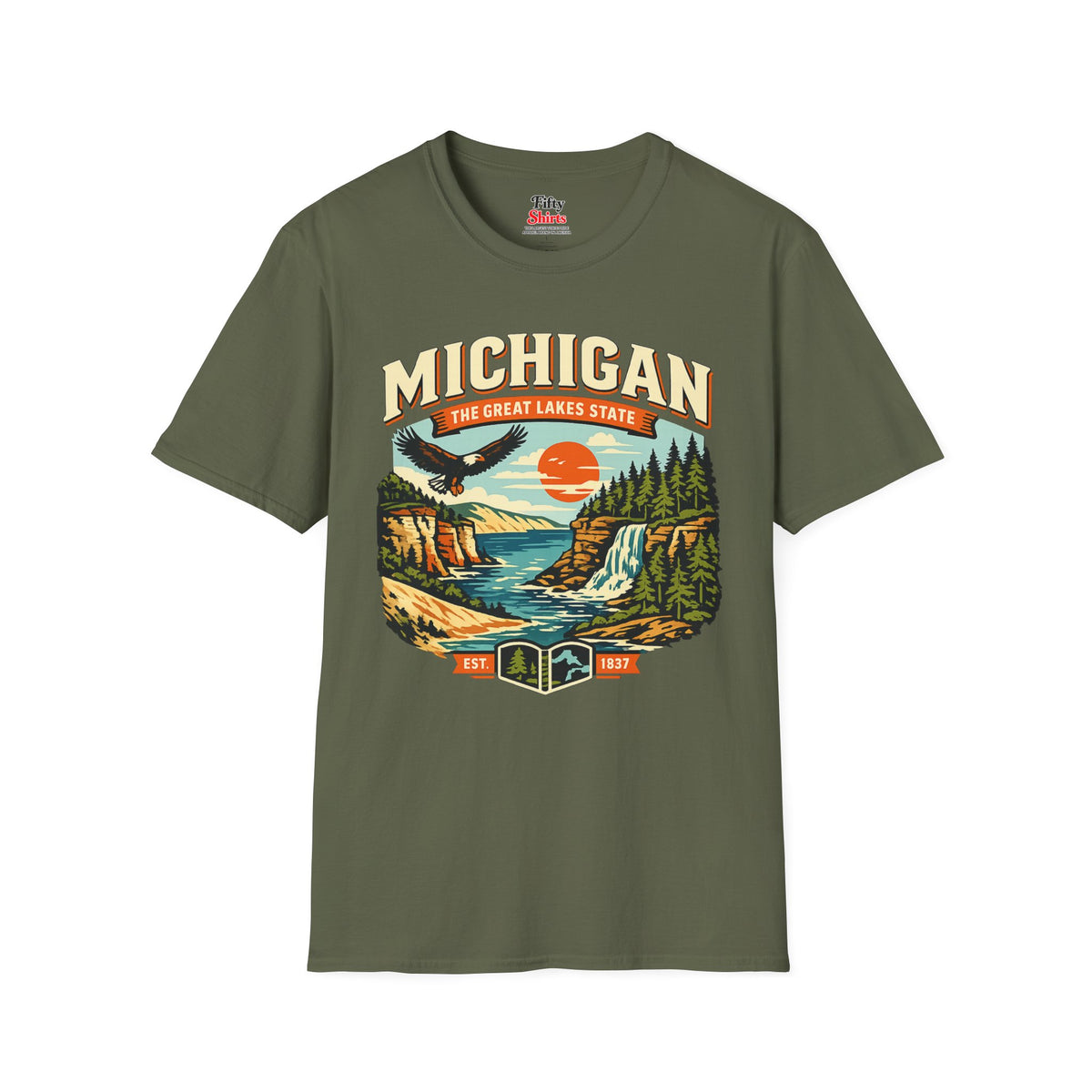 Michigan Great Lakes State Aventure Unisex Softstyle T Shirt State Pride Graphic Tee Collections FS03