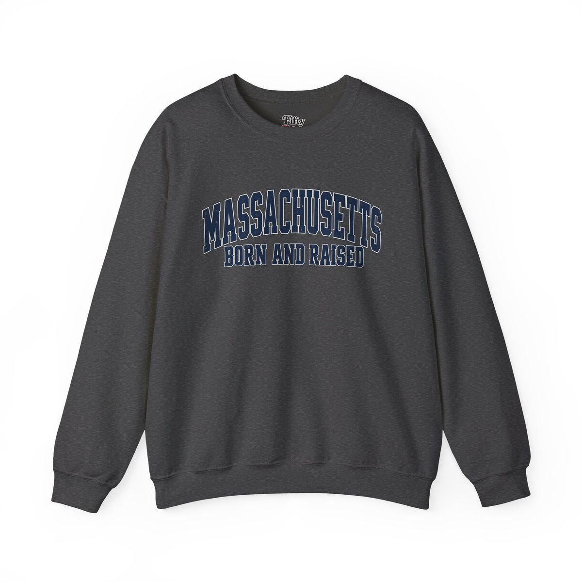 Massachusetts Born and Raised Vintage Collegiate Unisex Sweatshirt Graphic